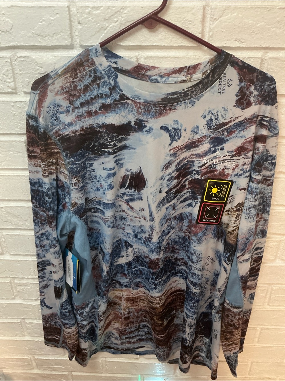 Real tree Men’s Performance Fishing Shirt Aspect Pattern Size XL NEW